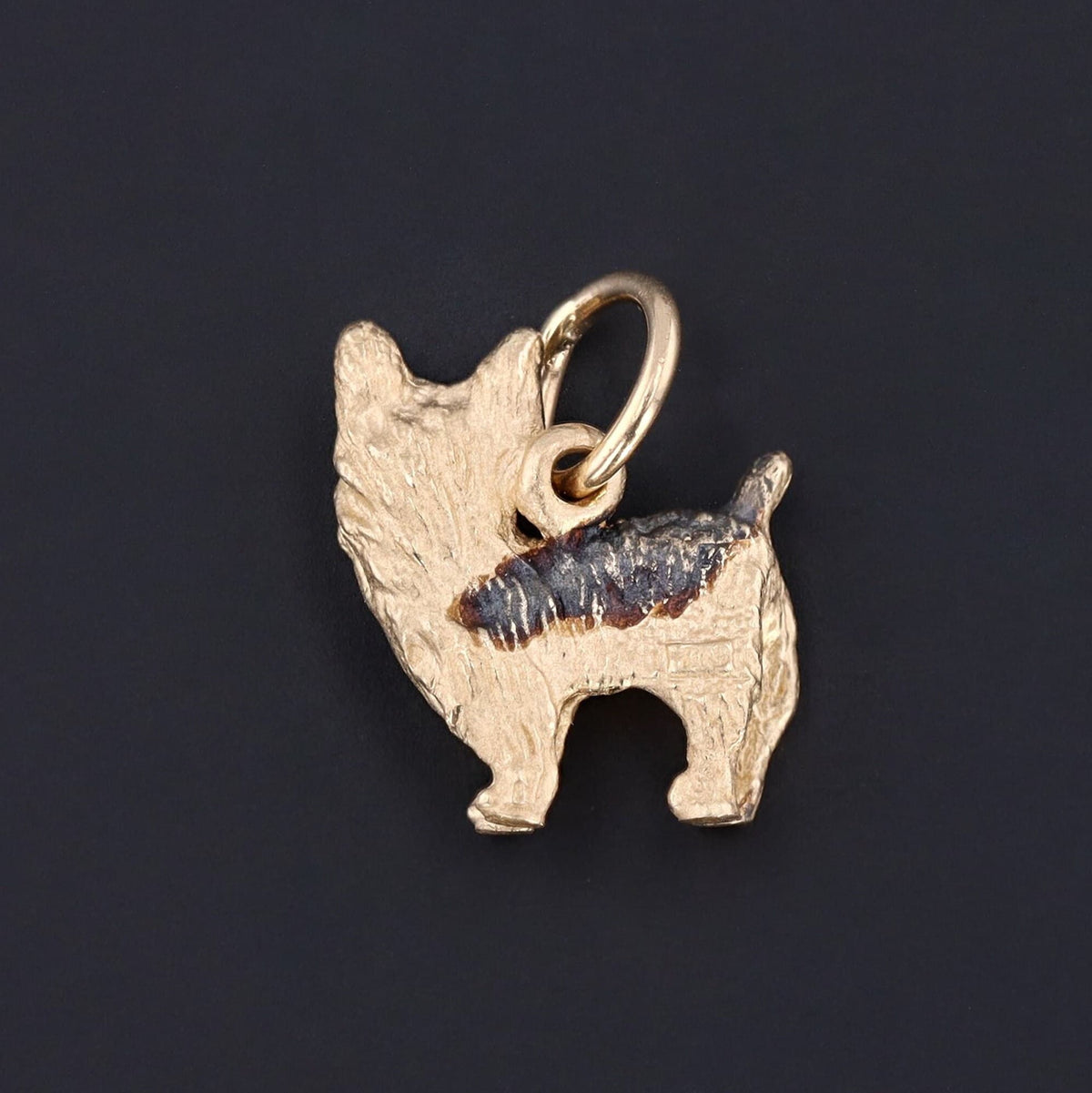 Vintage Terrier Charm | Dog With Diamond Necklace Charm - Trademark Antiques