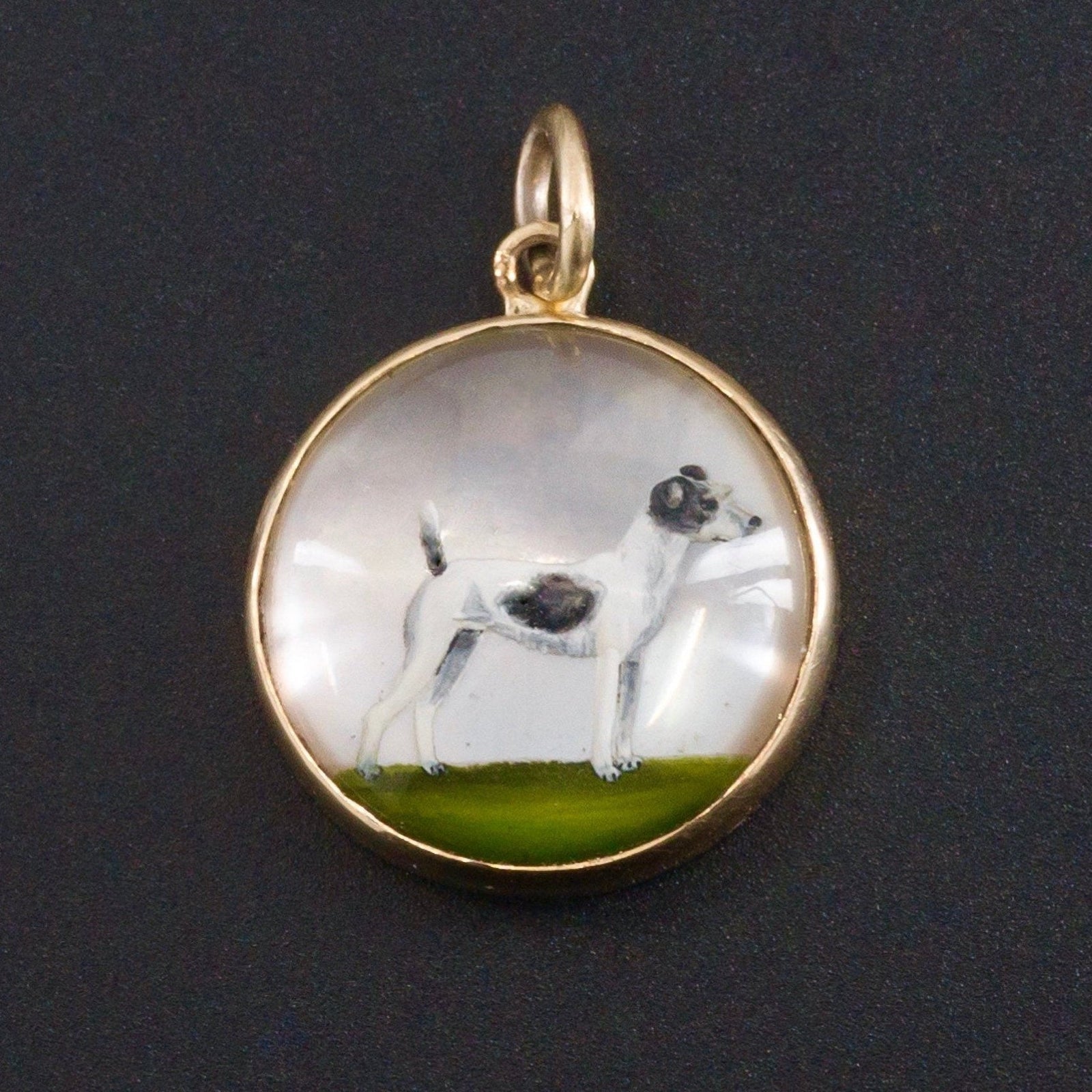 Vintage Terrier Dog Charm | Cufflink Conversion Charm - Trademark Antiques