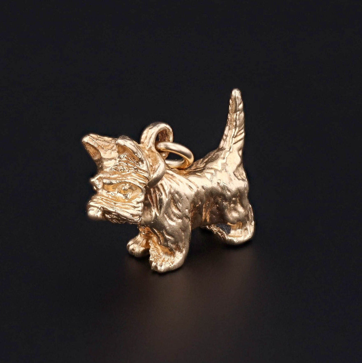 Vintage Terrier Dog Charm of 14k Gold - Trademark Antiques