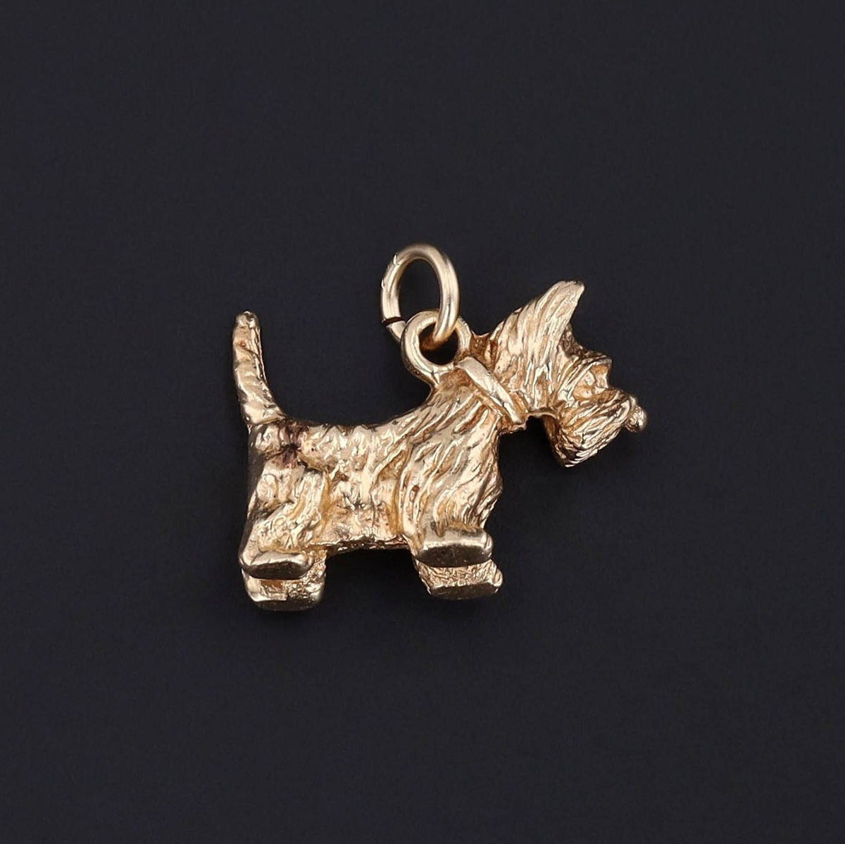 Vintage Terrier Dog Charm of 14k Gold - Trademark Antiques