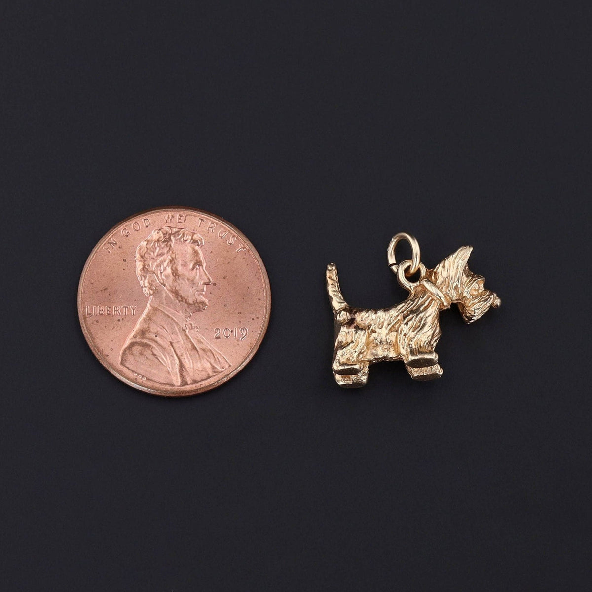 Vintage Terrier Dog Charm of 14k Gold - Trademark Antiques