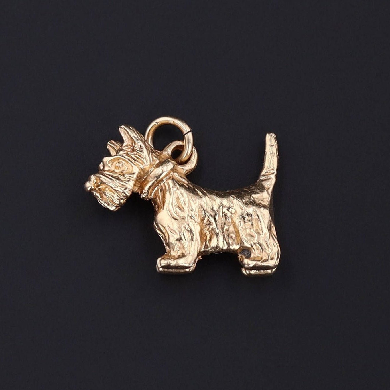 Vintage Terrier Dog Charm of 14k Gold - Trademark Antiques