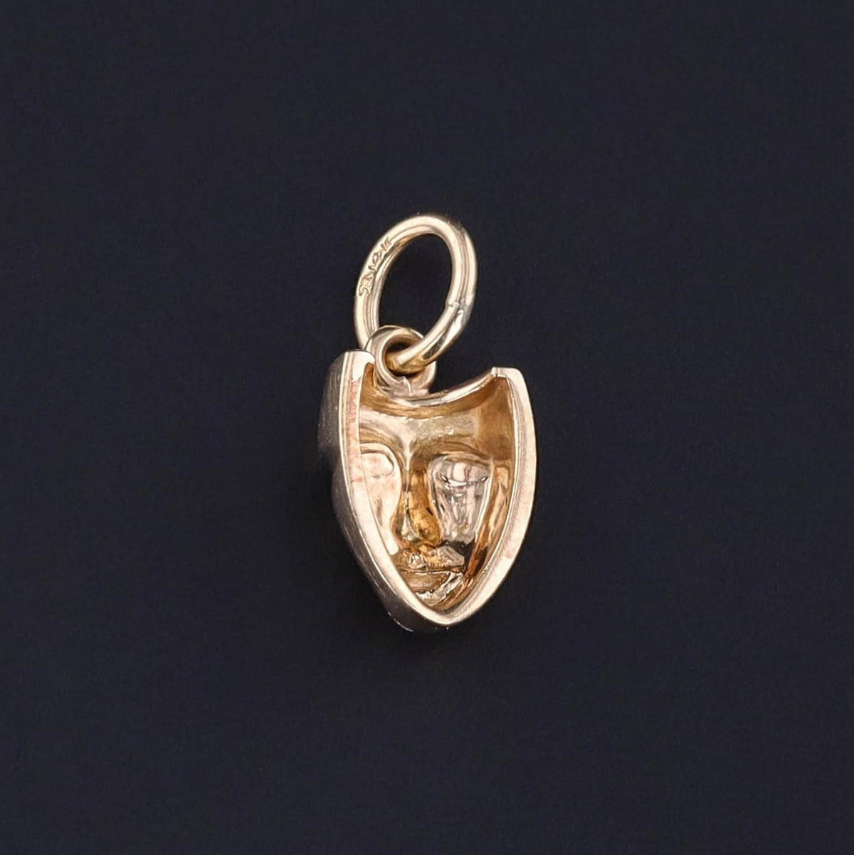Vintage Theater Mask Charm of 14k Gold - Trademark Antiques