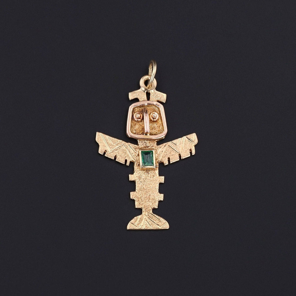 Vintage Totem Pole Pendant of 18k Gold - Trademark Antiques