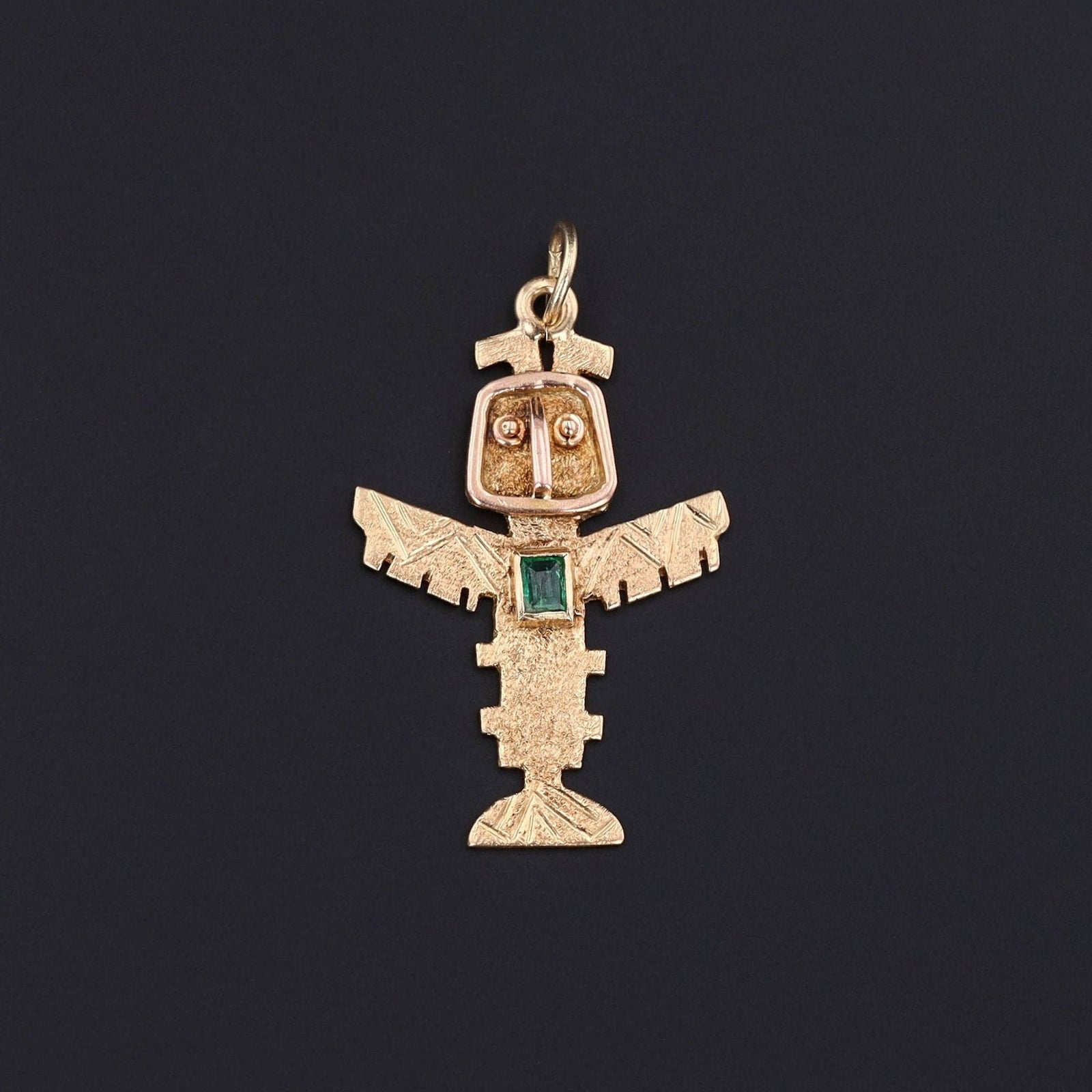 Vintage Totem Pole Pendant of 18k Gold - Trademark Antiques