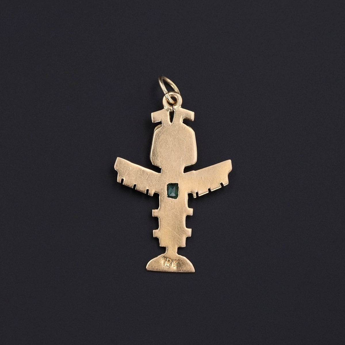Vintage Totem Pole Pendant of 18k Gold - Trademark Antiques
