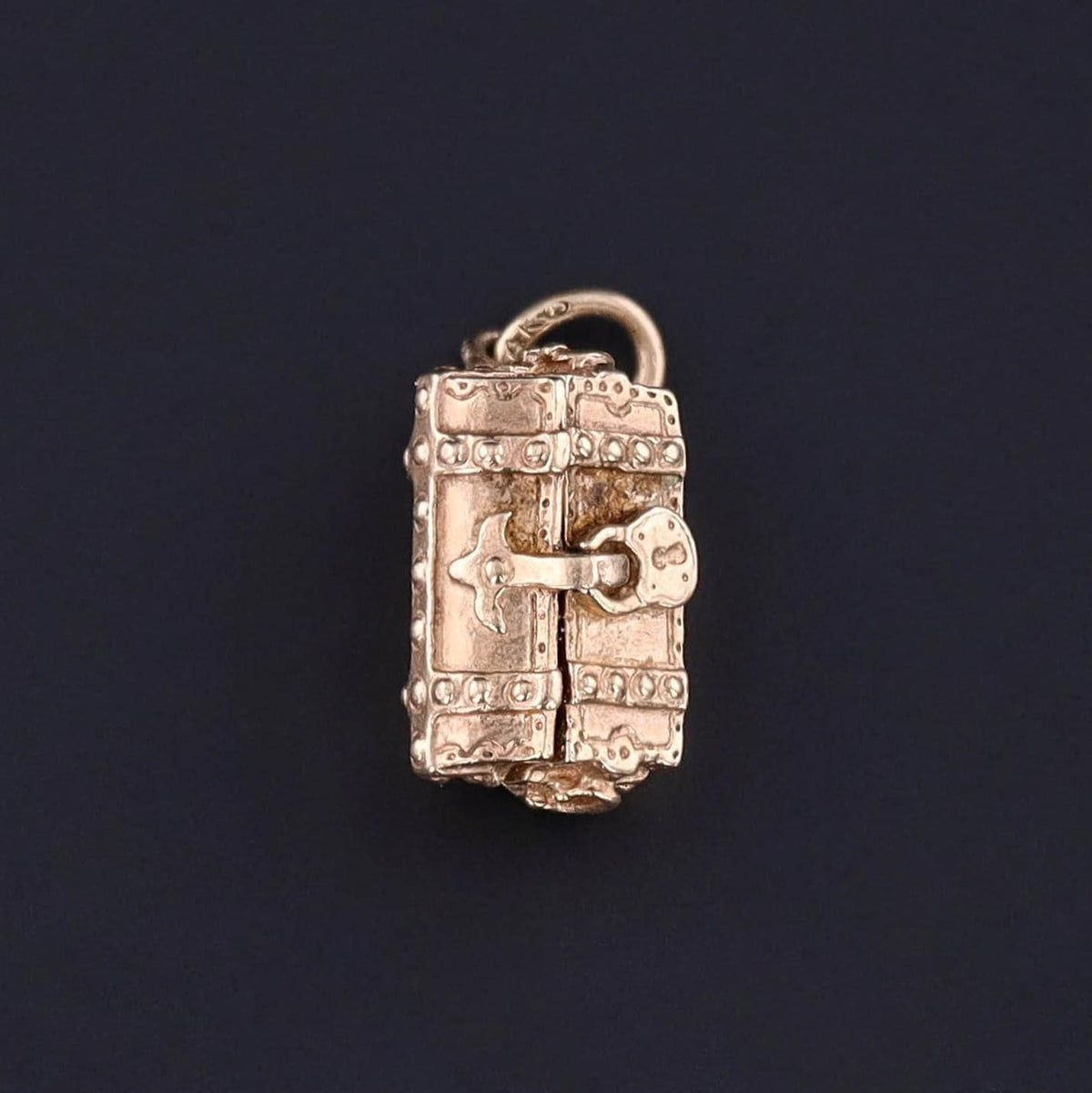 Vintage Treasure Chest Charm of 14k Gold - Trademark Antiques