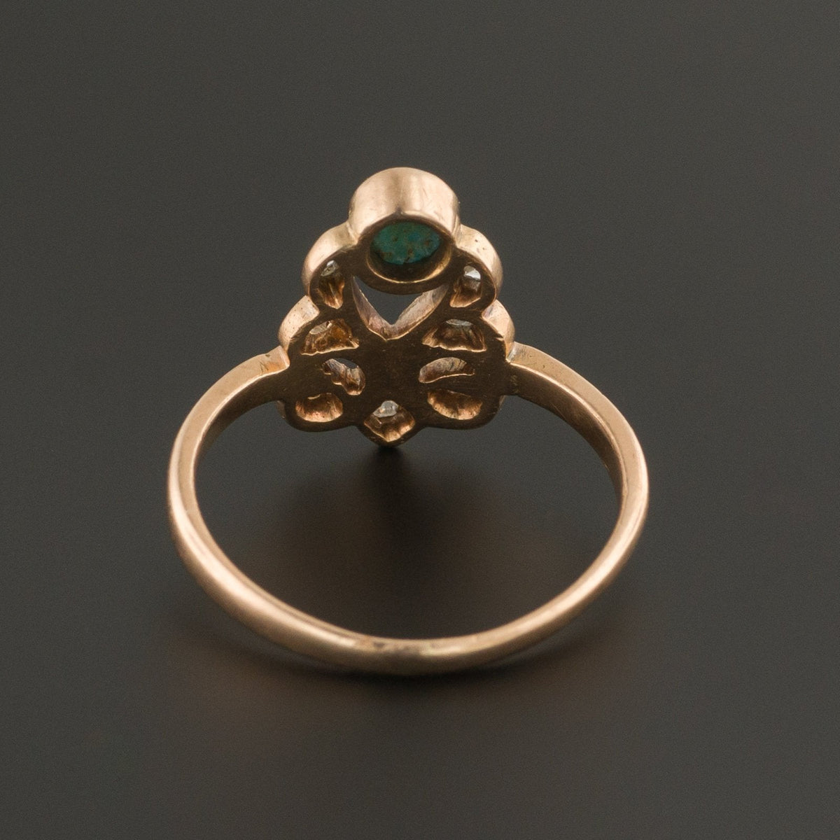 Vintage Turquoise &amp; Diamond Ring | 14k Gold Ring - Trademark Antiques