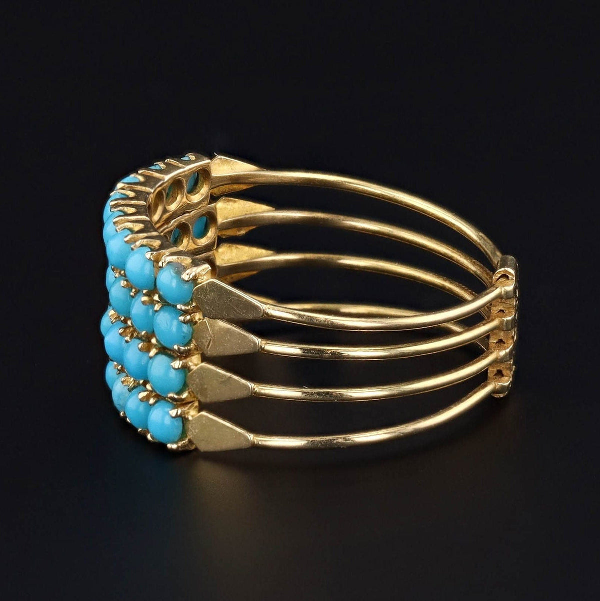 Vintage Turquoise Ring | Harem Ring - Trademark Antiques