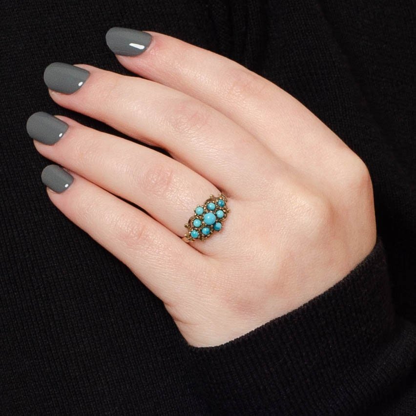 Vintage Turquoise Ring of 9ct Gold - Trademark Antiques