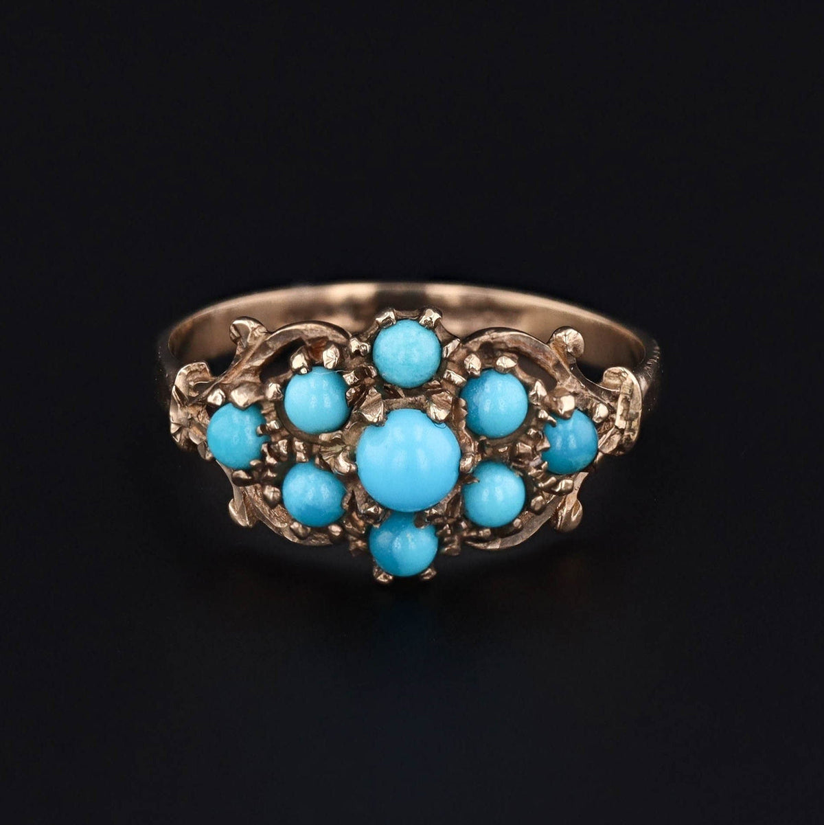 Vintage Turquoise Ring of 9ct Gold - Trademark Antiques