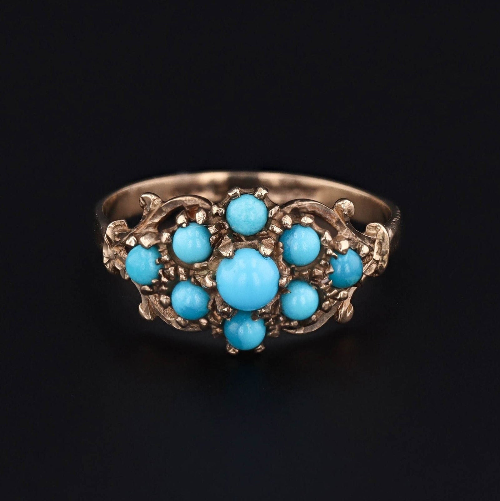 Vintage Turquoise Ring of 9ct Gold - Trademark Antiques