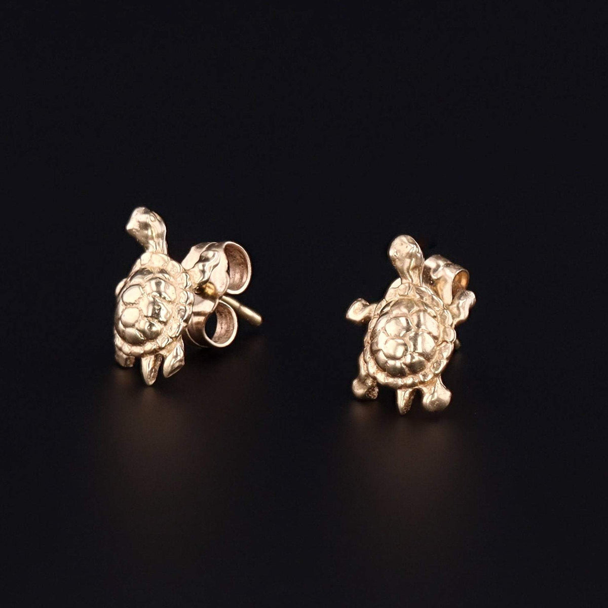 Vintage Turtle Earrings | 10k Gold Turtle Earrings - Trademark Antiques