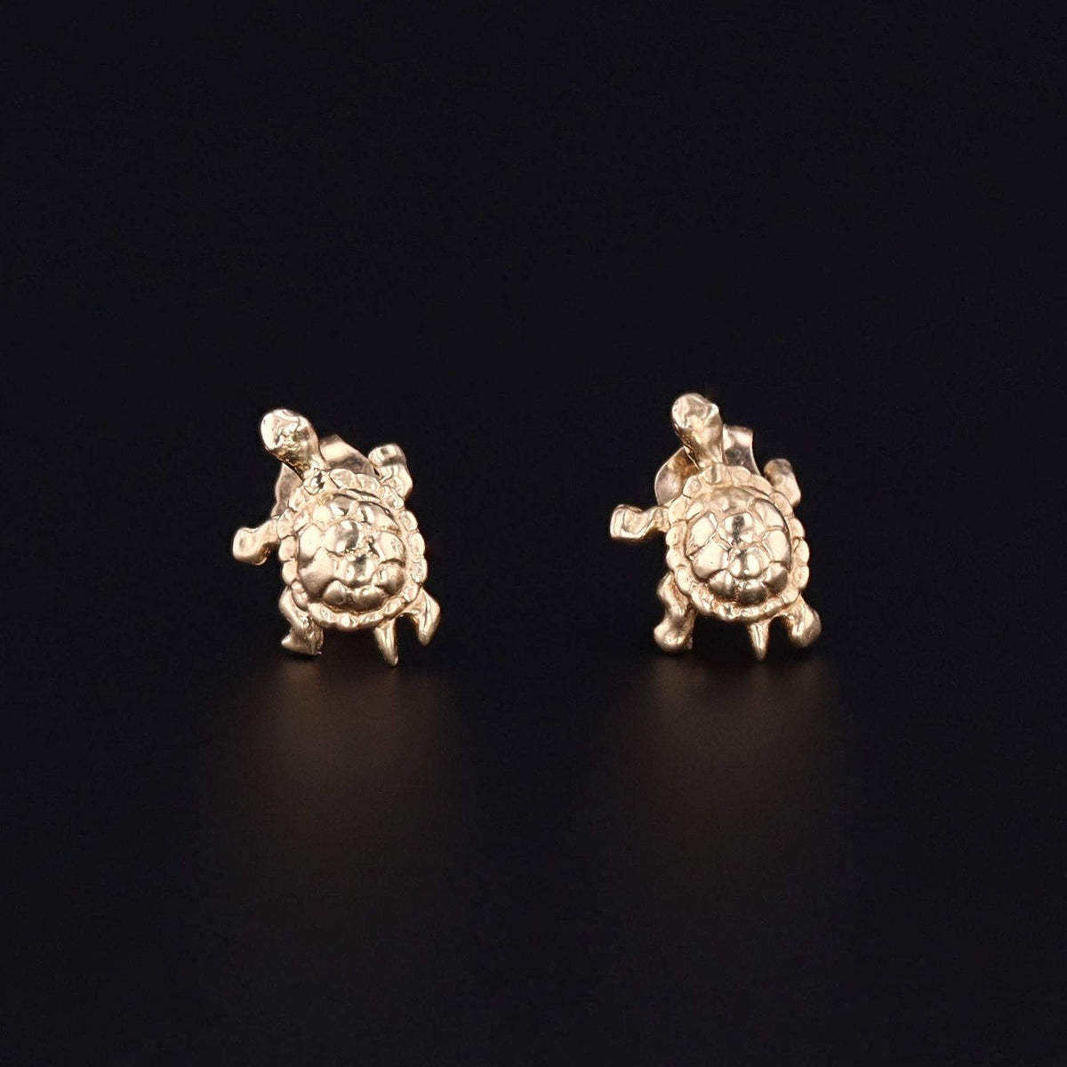 Vintage Turtle Earrings | 10k Gold Turtle Earrings - Trademark Antiques