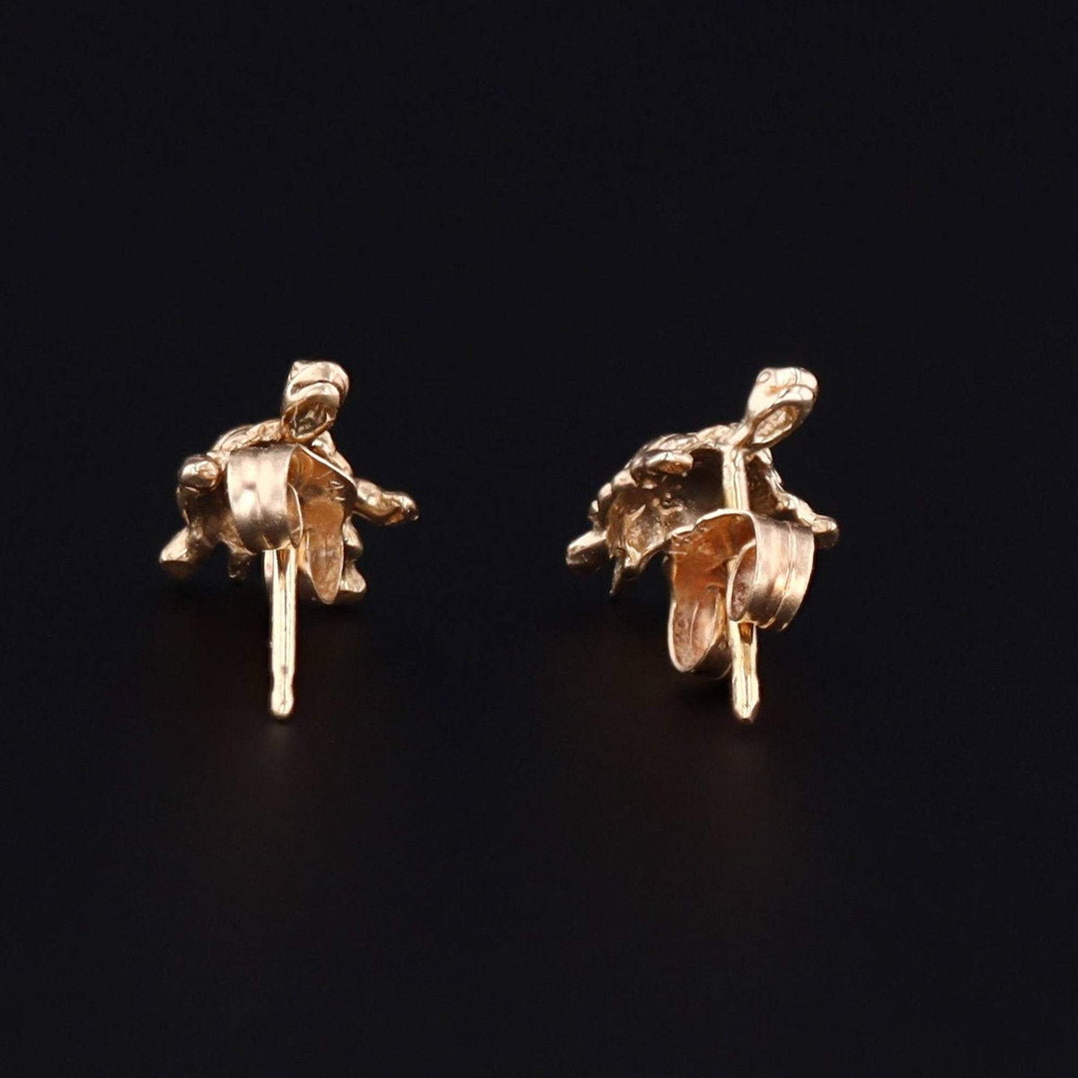 Vintage Turtle Earrings | 10k Gold Turtle Earrings - Trademark Antiques