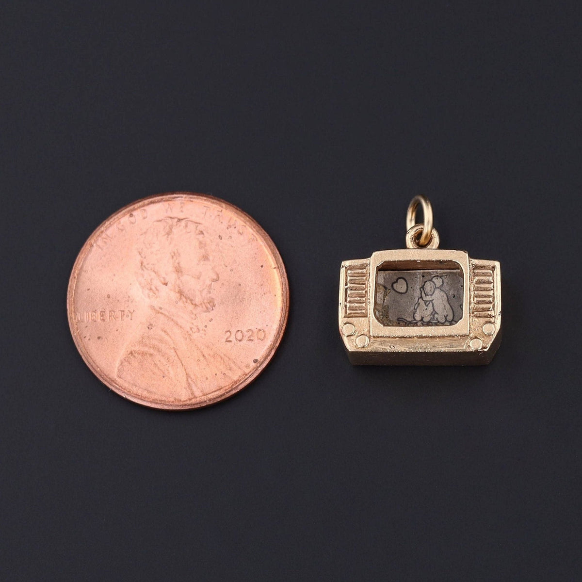 Vintage TV Charm of 14k Gold - Trademark Antiques