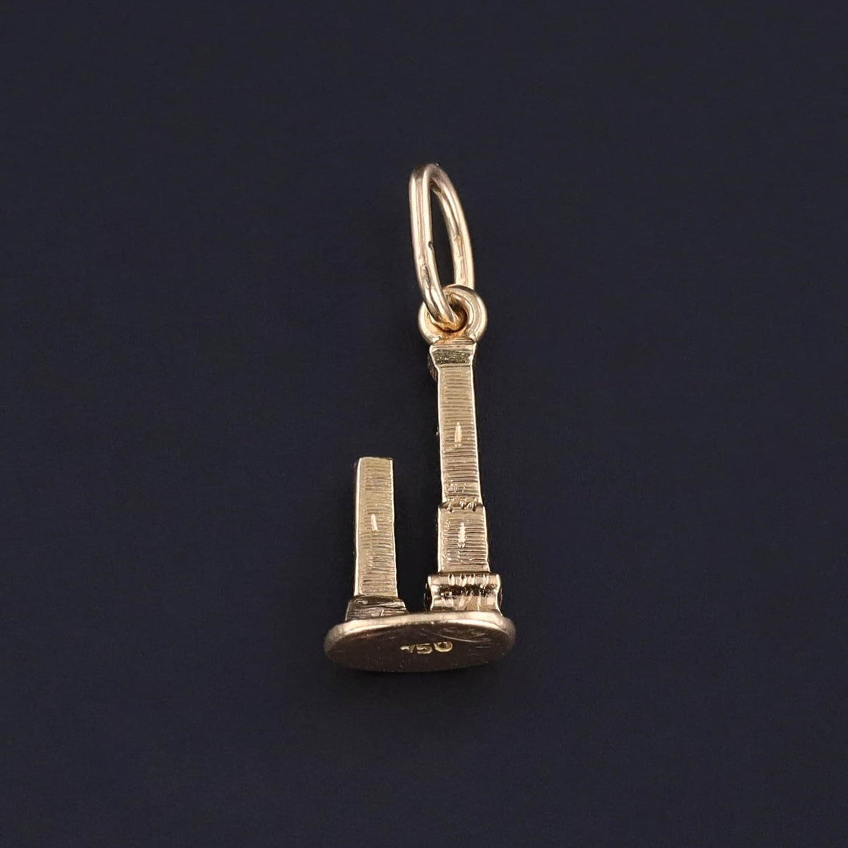 Vintage Two Towers Charm of 18k Gold - Trademark Antiques