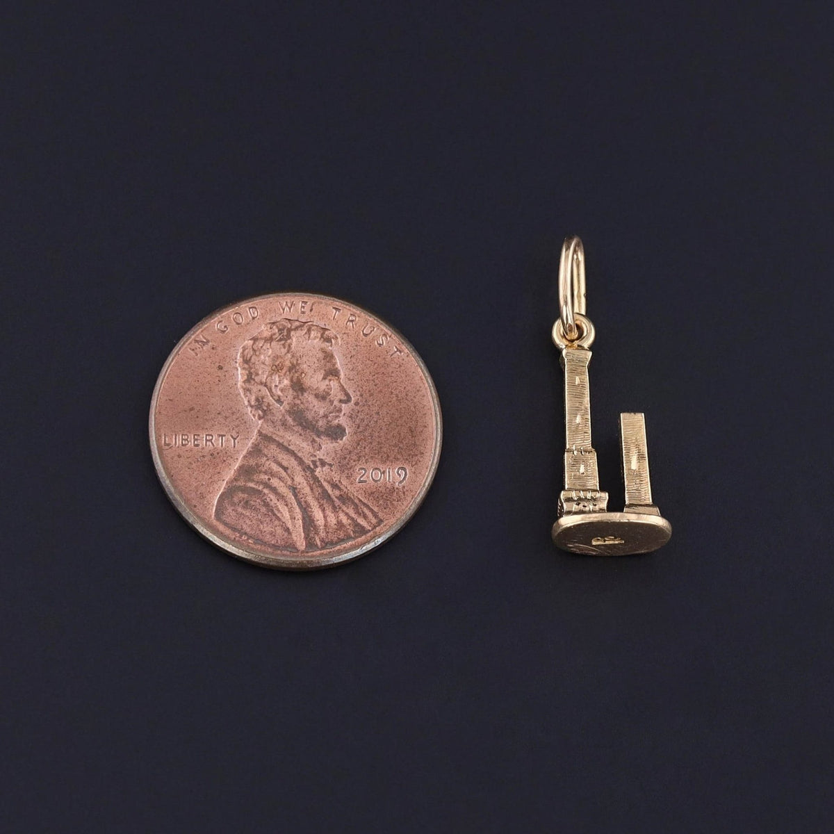 Vintage Two Towers Charm of 18k Gold - Trademark Antiques