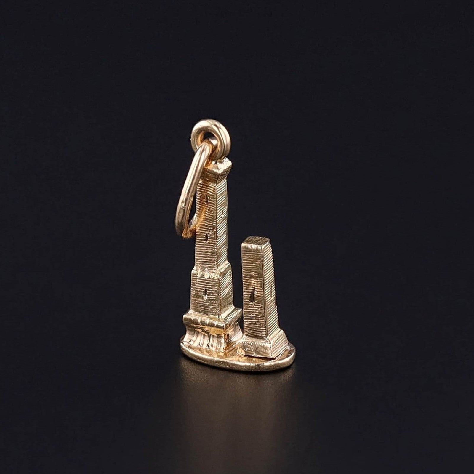 Vintage Two Towers Charm of 18k Gold - Trademark Antiques
