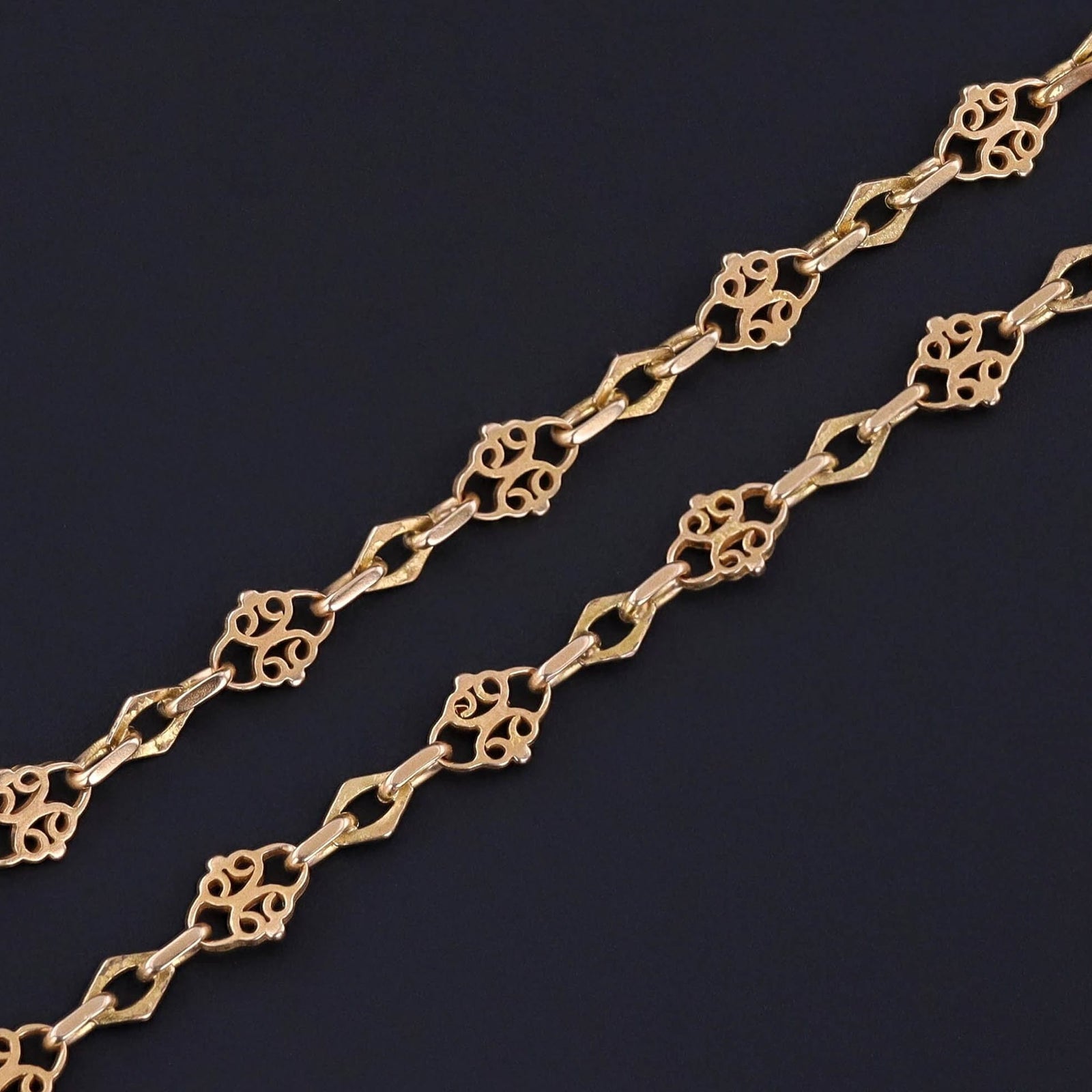 Vintage Watch Chain Necklace of 18k Gold - Trademark Antiques