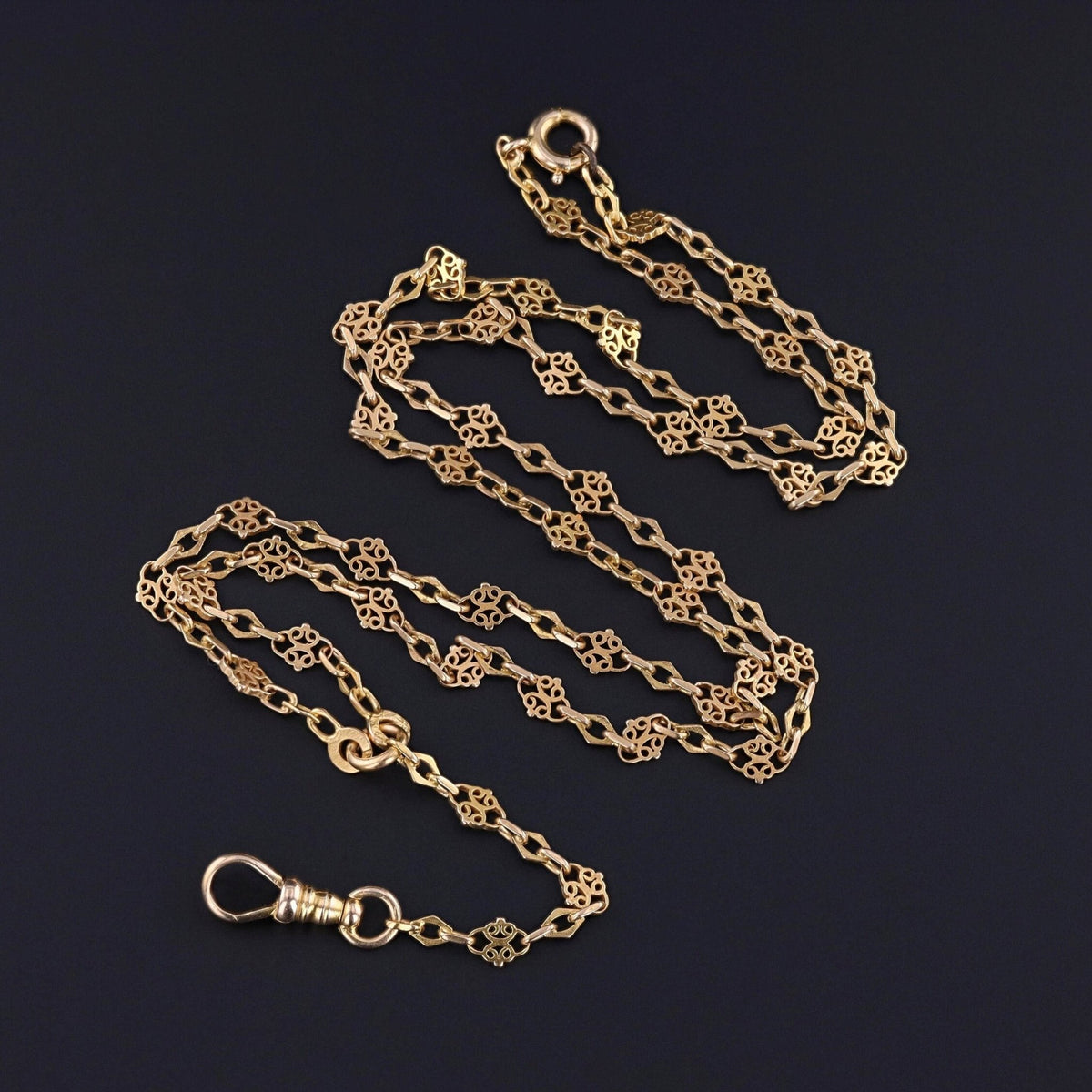 Vintage Watch Chain Necklace of 18k Gold - Trademark Antiques