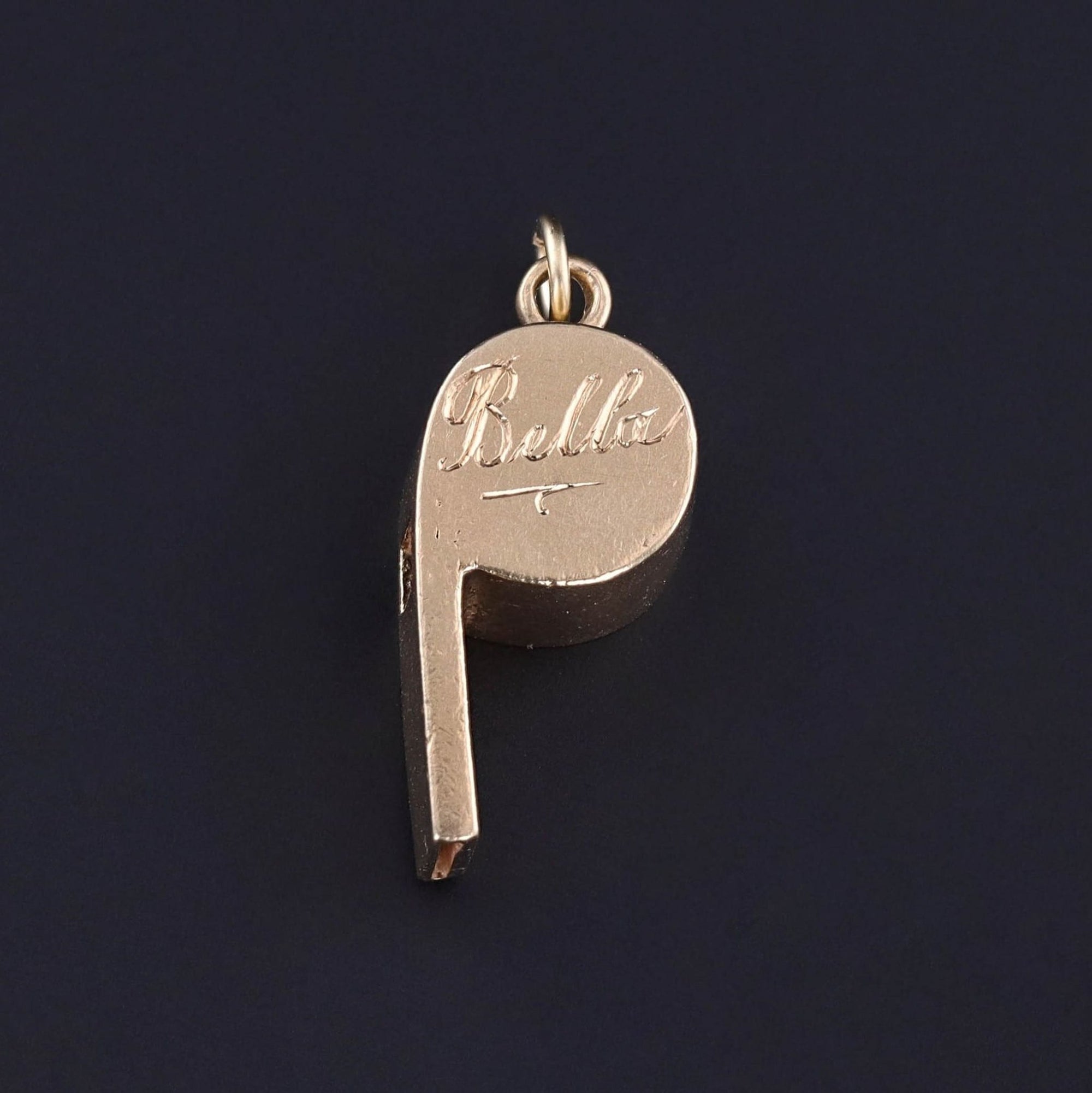 Vintage Whistle Charm of 14k Gold - Trademark Antiques