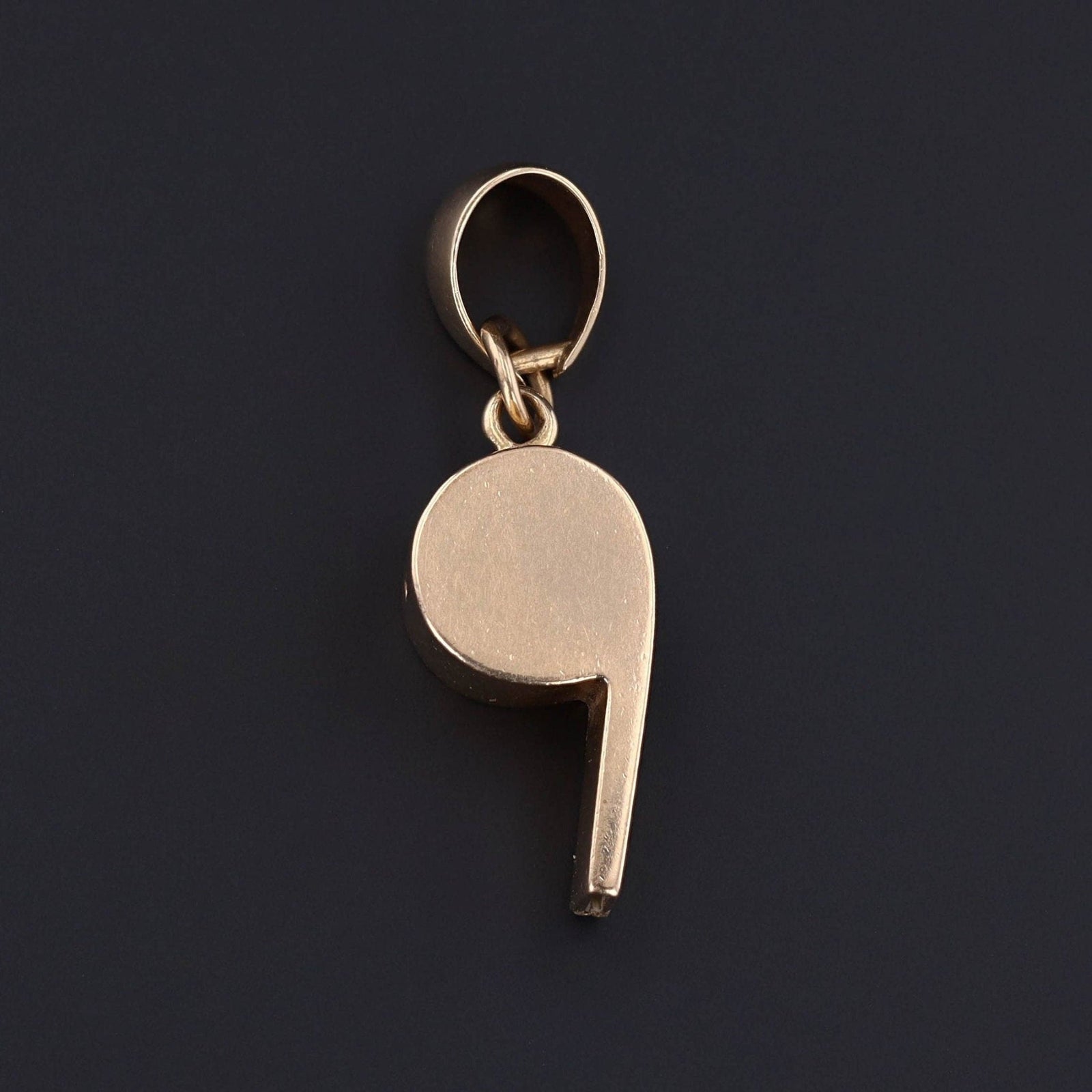 Vintage Whistle Pendant of 14k Gold - Trademark Antiques