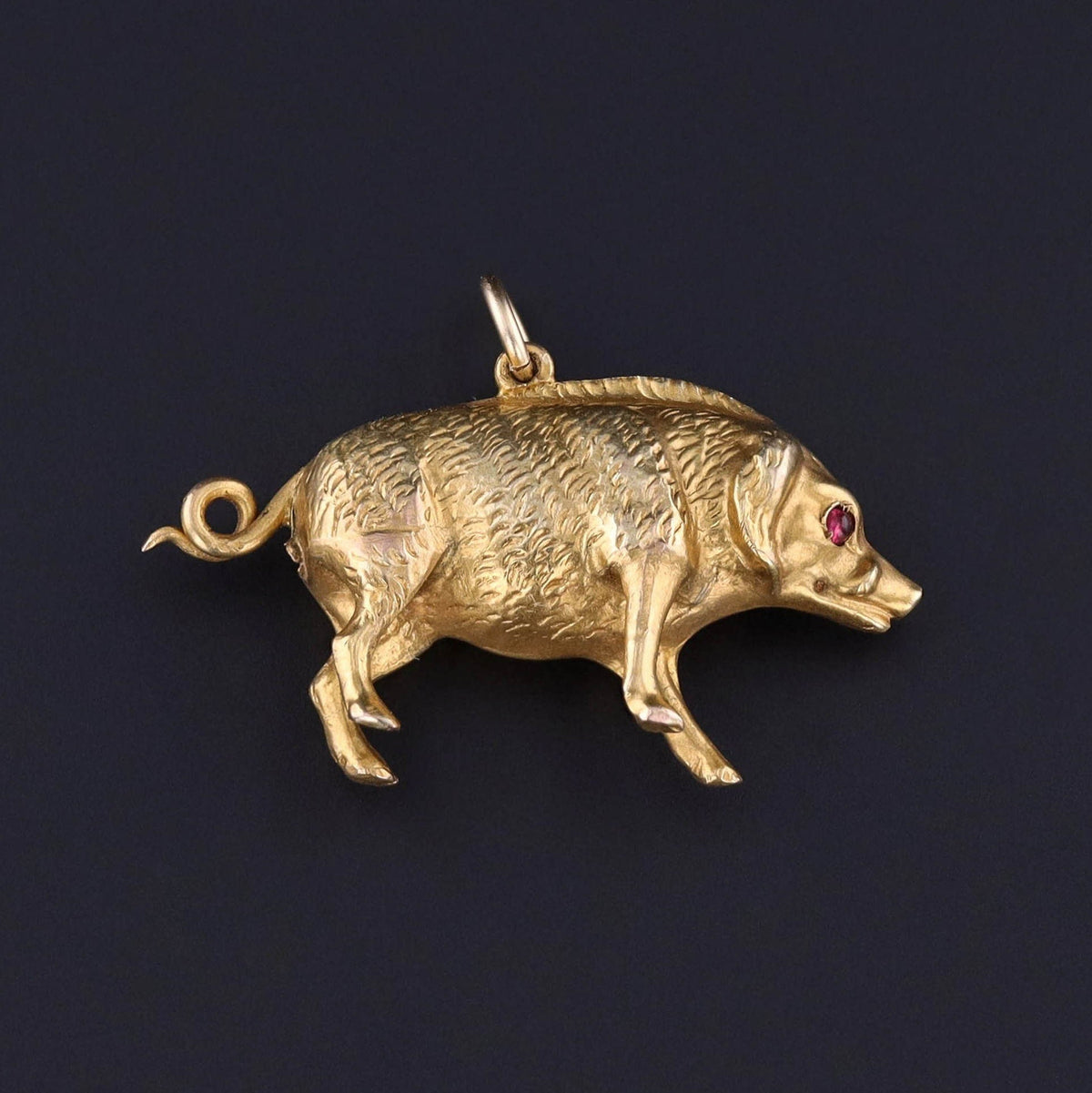 Vintage Wild Boar Charm of 10k Gold - Trademark Antiques