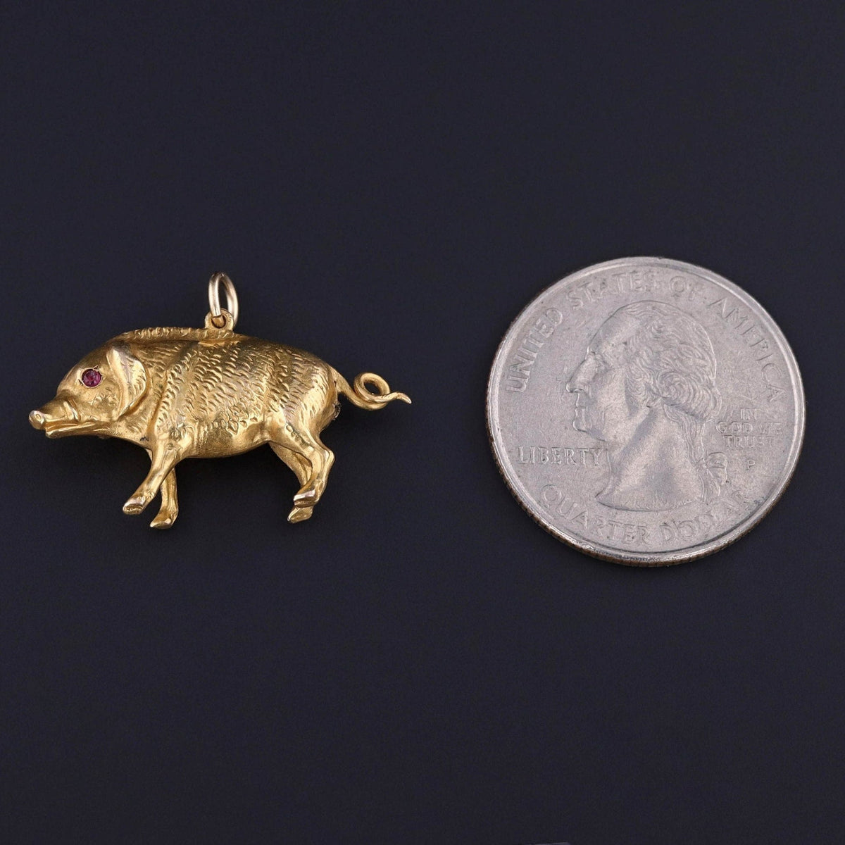 Vintage Wild Boar Charm of 10k Gold - Trademark Antiques