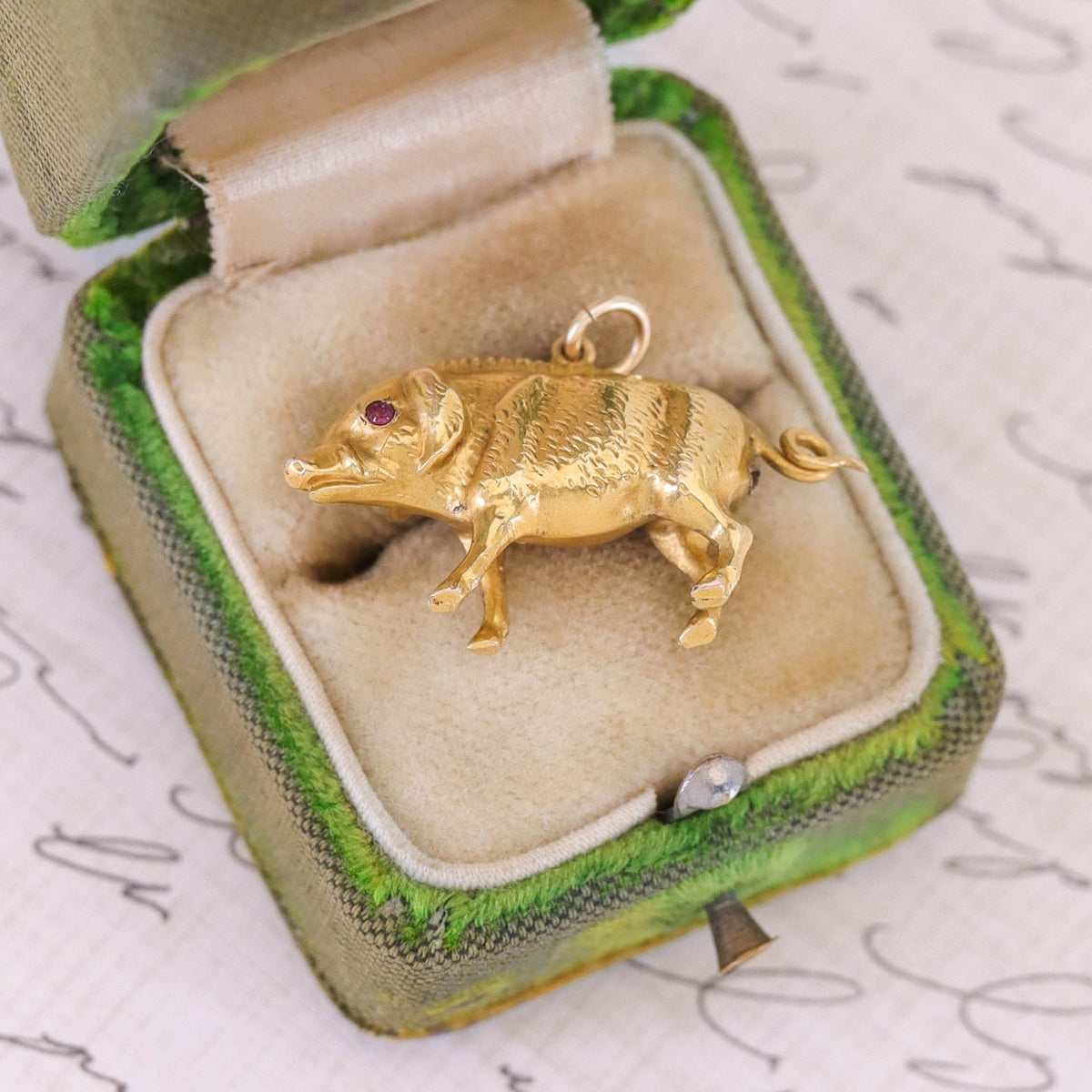 Vintage Wild Boar Charm of 10k Gold - Trademark Antiques