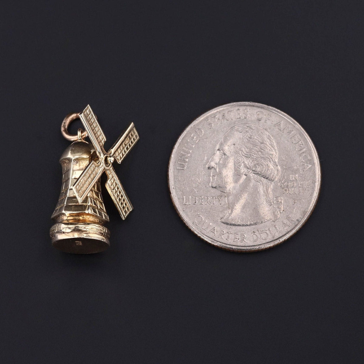 Vintage Windmill Charm of 14k Gold - Trademark Antiques