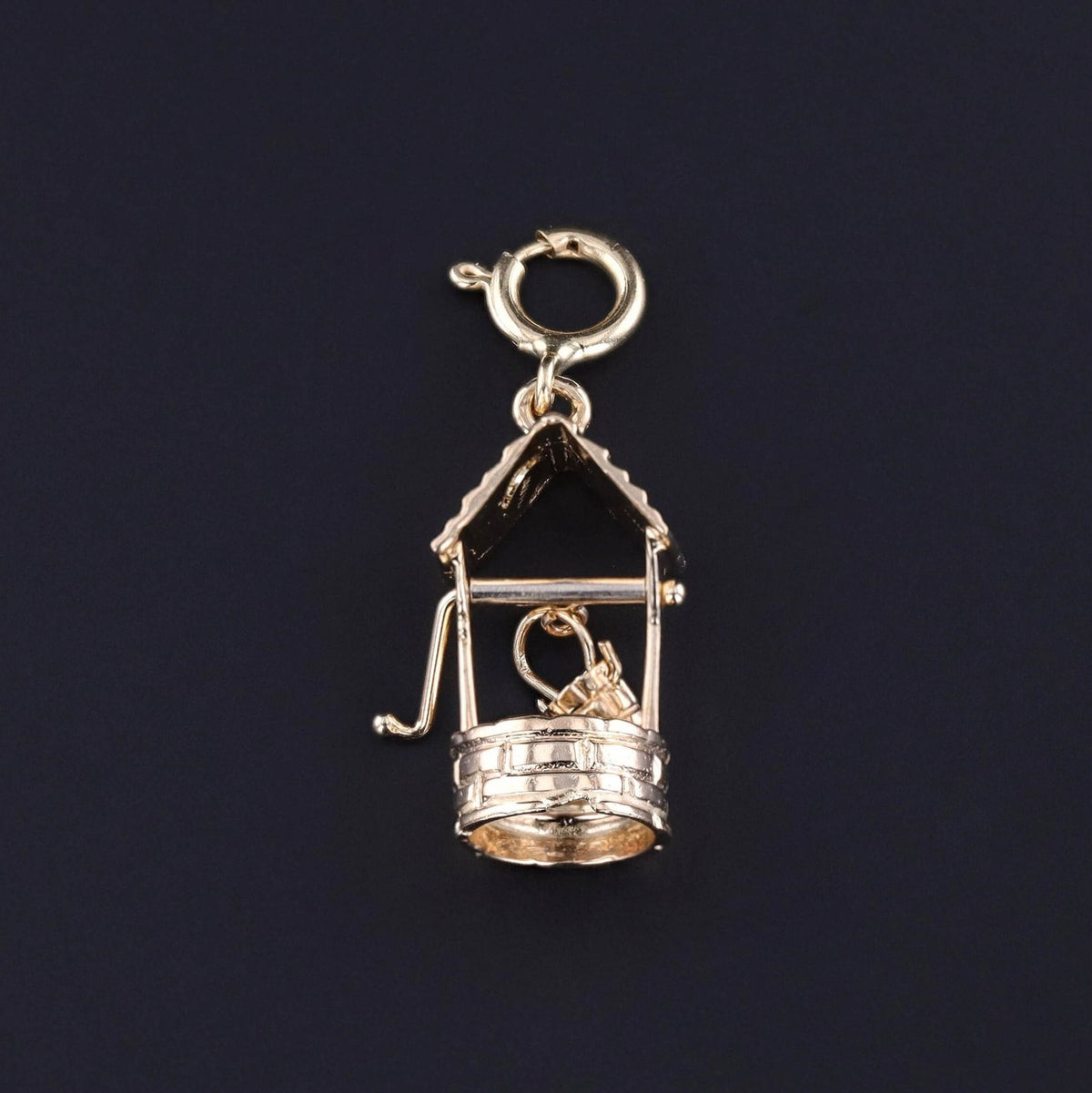 Vintage Wishing Well Charm of 14k Gold - Trademark Antiques