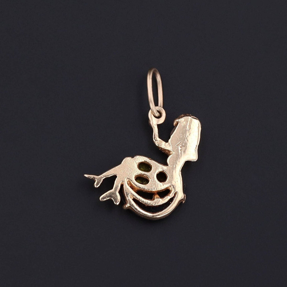 Vintage Woman in the Moon Gemstone Pendant of 14k Gold - Trademark Antiques