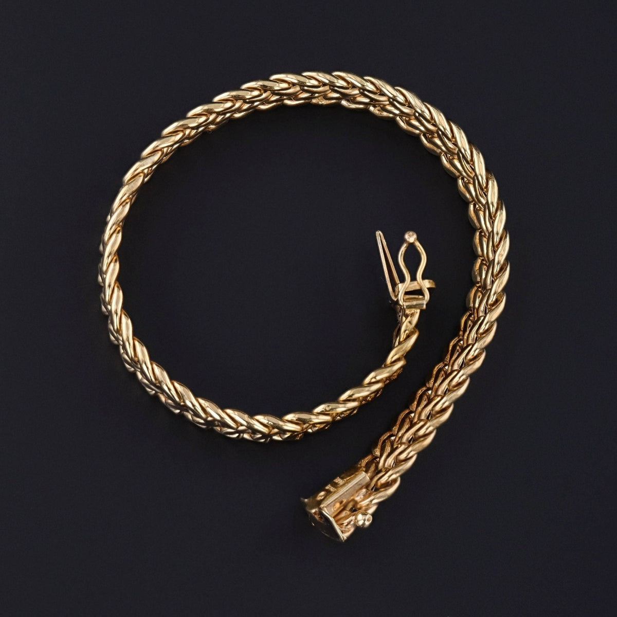 Vintage Woven Bracelet of 14k Gold - Trademark Antiques