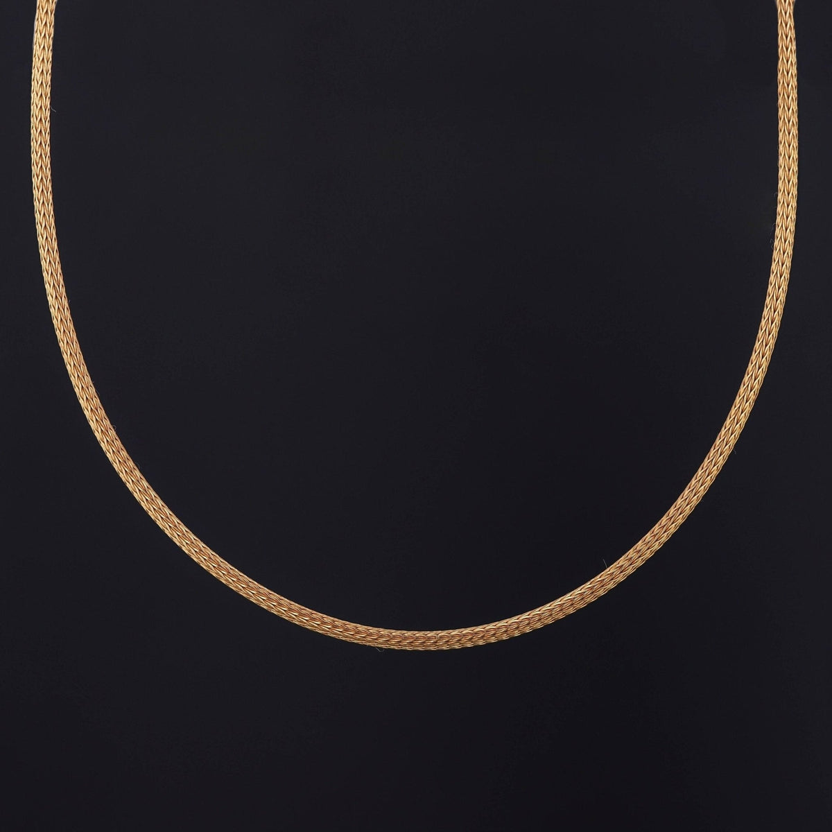 Vintage Woven Gold Chain Necklace of 14k Gold - Trademark Antiques