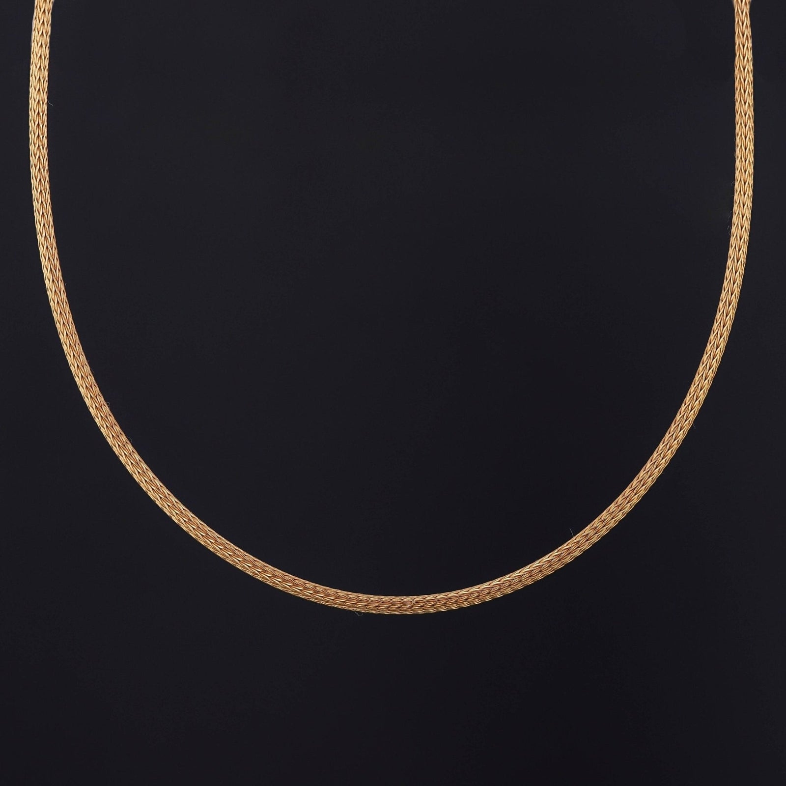 Vintage Woven Gold Chain Necklace of 14k Gold - Trademark Antiques