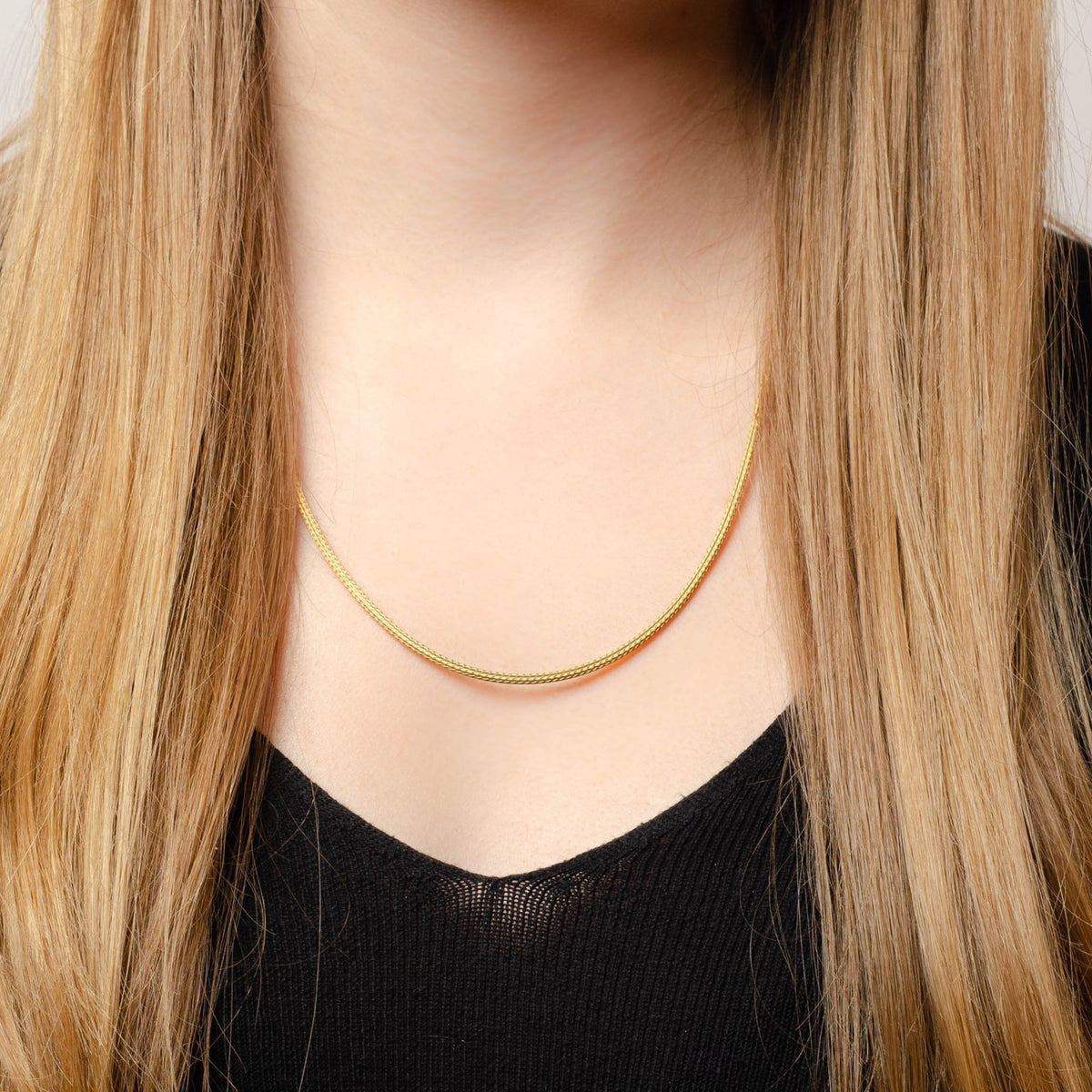 Vintage Woven Gold Chain Necklace of 14k Gold - Trademark Antiques