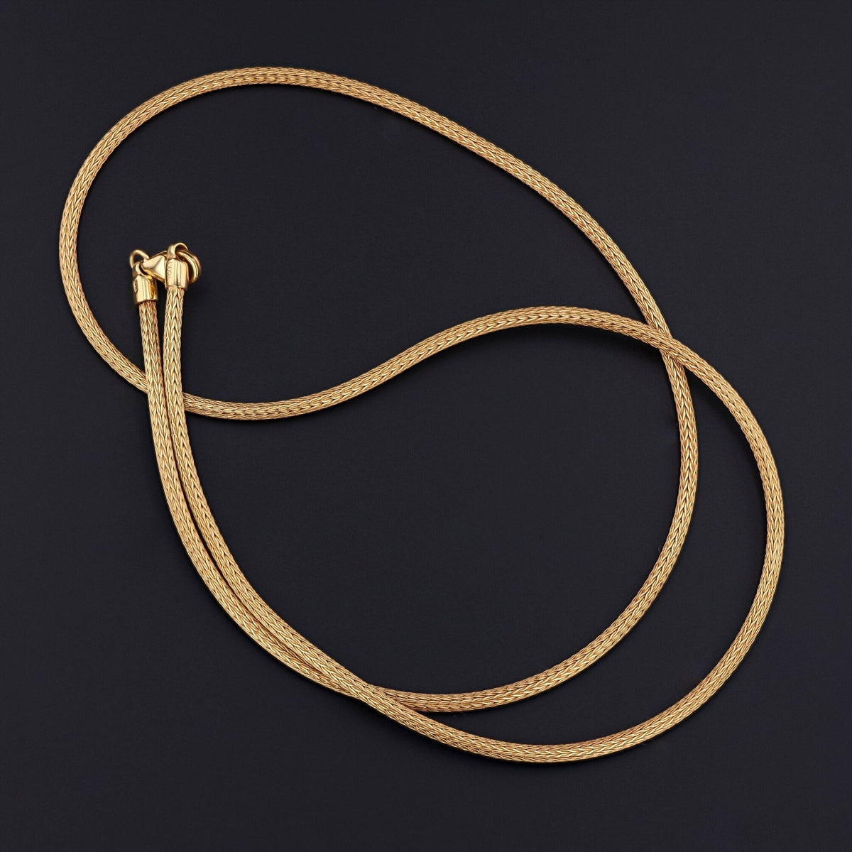 Vintage Woven Gold Chain Necklace of 14k Gold - Trademark Antiques