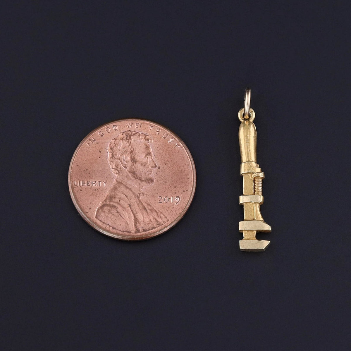 Vintage Wrench Charm of 14k Gold - Trademark Antiques