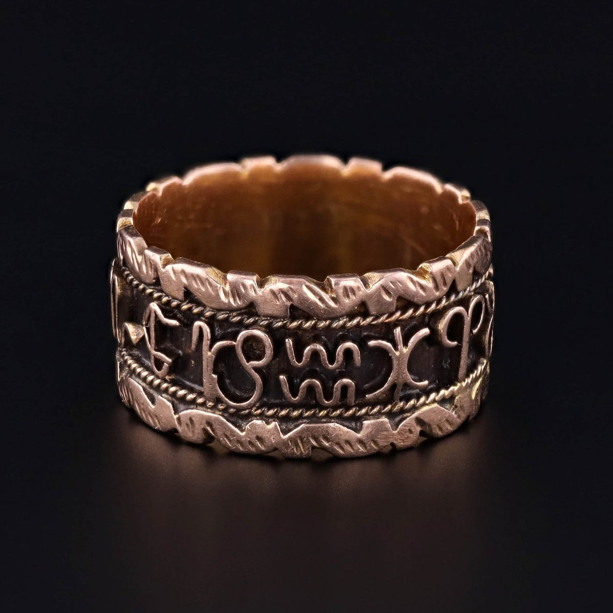 Vintage Zodiac Ring of 18k Rose Gold - Trademark Antiques
