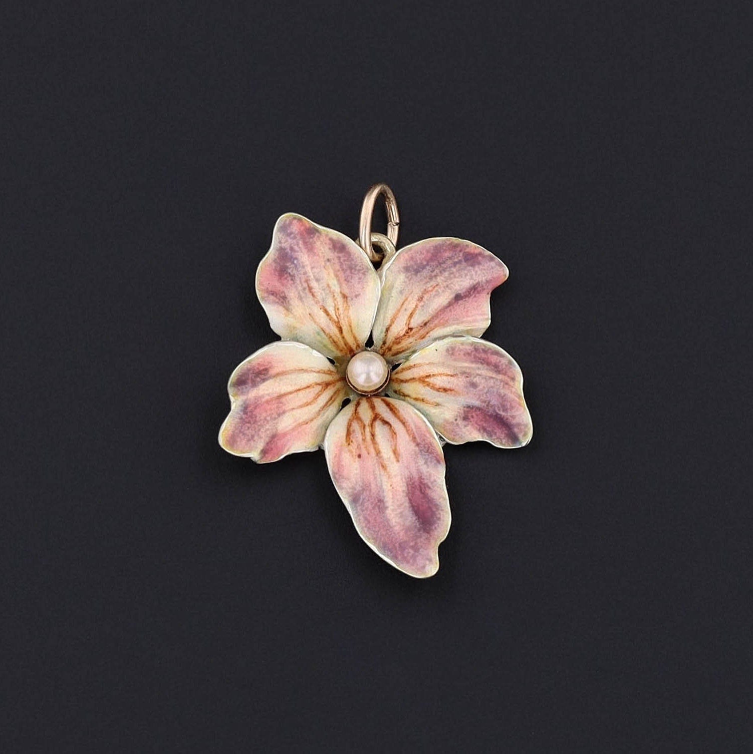 Violet Charm | Pink Flower Pendant - Trademark Antiques