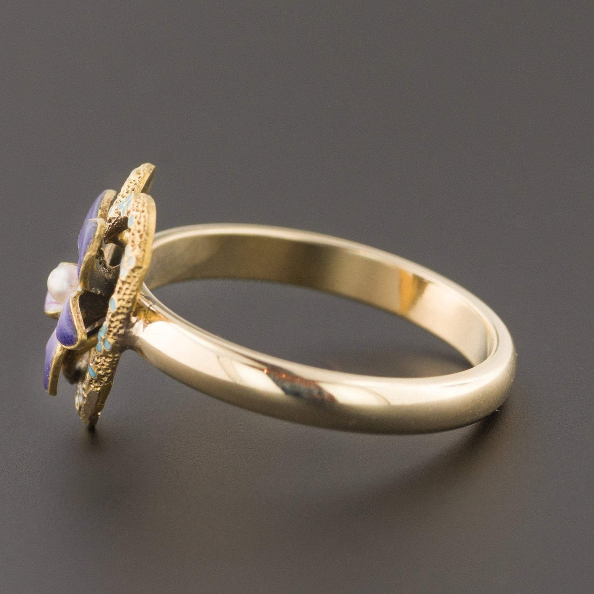 Violet Heart Ring | Pin Conversion Ring - Trademark Antiques