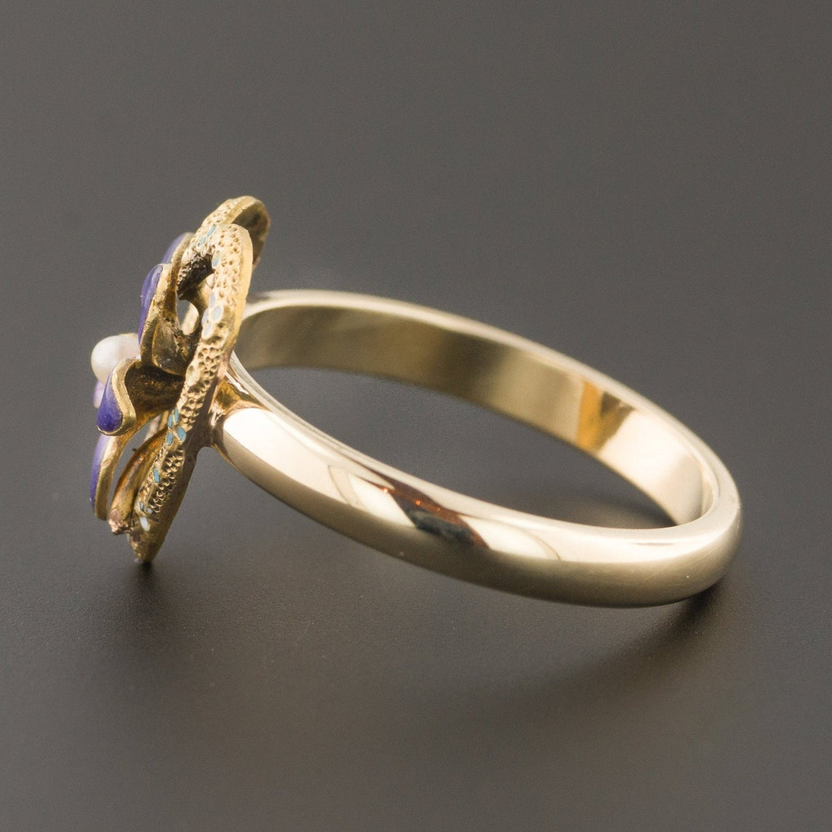 Violet Heart Ring | Pin Conversion Ring - Trademark Antiques