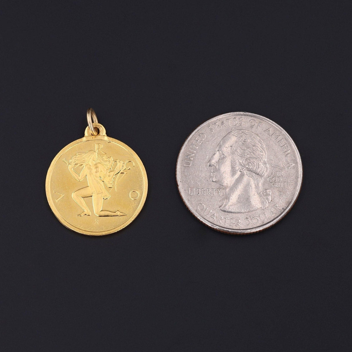 Virgo Pendant | 18k Gold Pendant - Trademark Antiques
