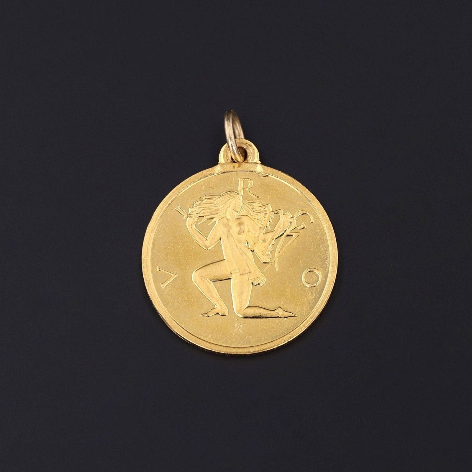 Virgo Pendant | 18k Gold Pendant - Trademark Antiques