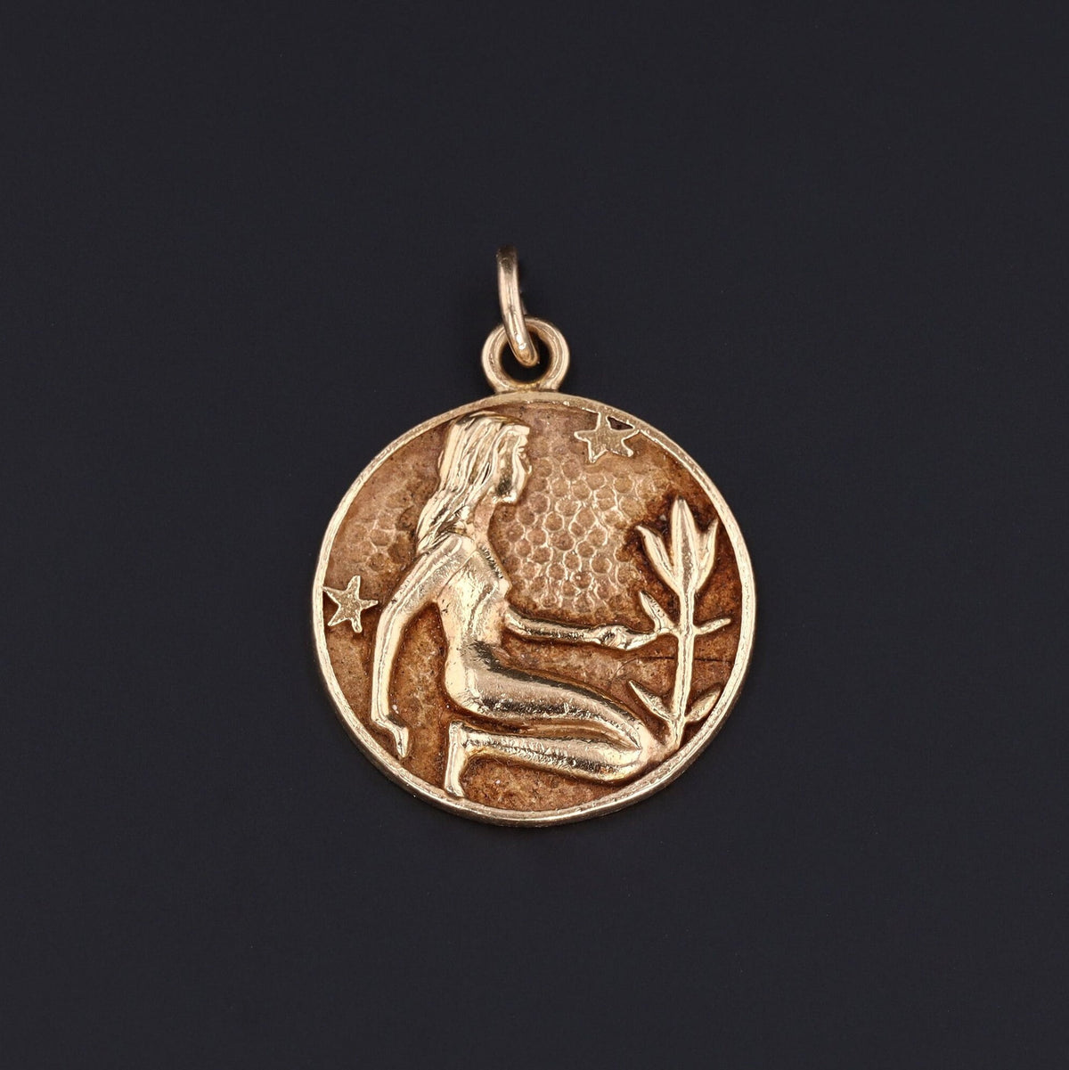 Virgo Pendant or Charm | 14K Gold Woman Pendant - Trademark Antiques