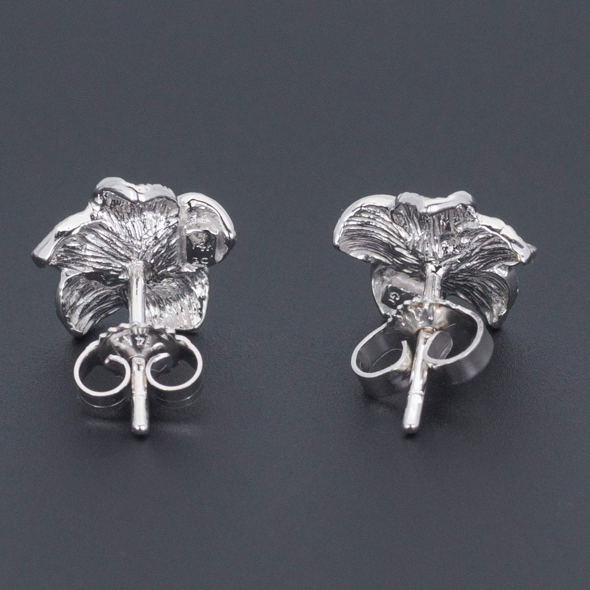 White Gold Flower Earrings | Vintage Diamond Flower Earrings - Trademark Antiques