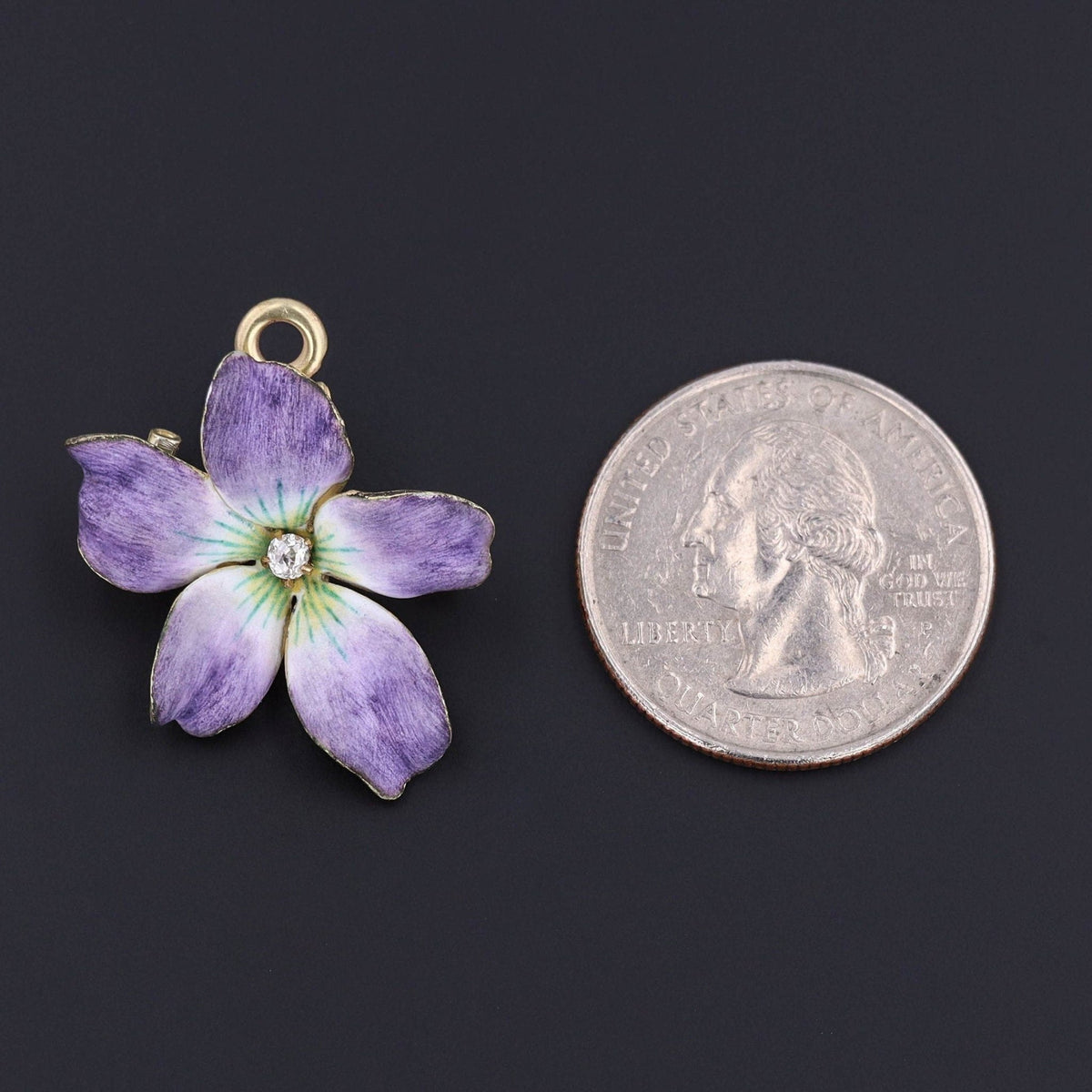 White Violet Flower Brooch | Antique Flower Brooch - Trademark Antiques
