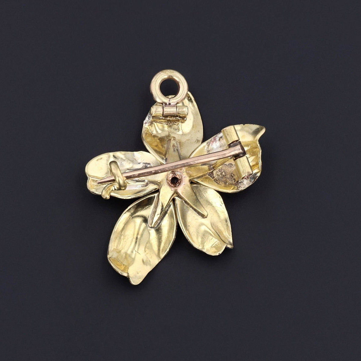 White Violet Flower Brooch | Antique Flower Brooch - Trademark Antiques