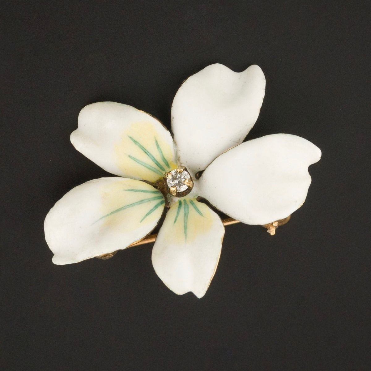White Violet Flower Brooch | Vintage Flower Brooch - Trademark Antiques
